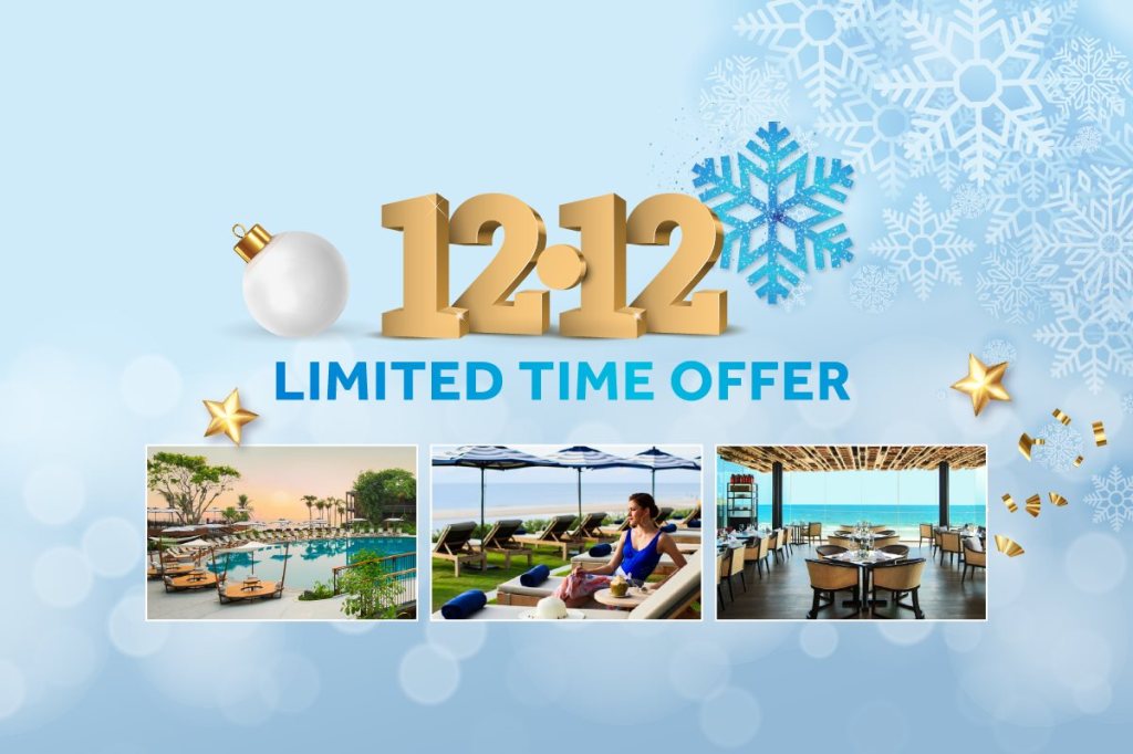 Hua Hin Marriott Resort & Spa : “เราเที่ยวด้วยกัน” 𝟭𝟮.𝟭𝟮 𝗟𝗶𝗺𝗶𝘁𝗲𝗱  𝗧𝗶𝗺𝗲 𝗢𝗳𝗳𝗲𝗿 Weekday Start THB 4600 Net After Discount THB 2760 Net  Stay To 31 Jun 2021 (Booking By 12 Dec 2020) –